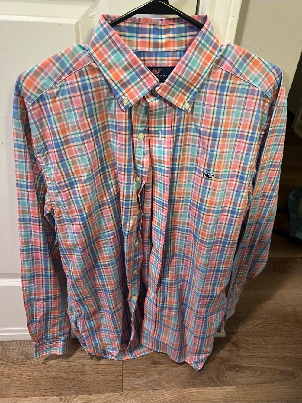 Vineyard Vines Multicolor Pink Blue Plaid Button-Down Shirt